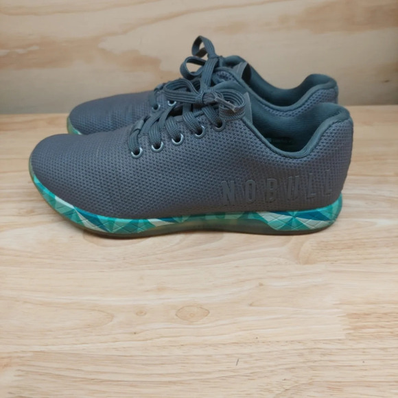 NOBULL Trainers Gray Teal Blue green Weightlifting Cross Fit sneakers shoes 8.5 - Picture 7 of 11